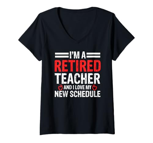 Damen Im Ruhestand Lehrer Liebt Seinen Neuen Zeitplan Humor T-Shirt mit V-Ausschnitt Damen Im Ruhestand Lehrer Liebt Seinen Neuen Zeitplan Humor T-Shirt mit V-Ausschnitt von Stolzer Lehrer im Ruhestand Lächelt Mehr