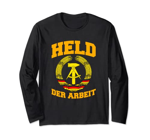 Herren Held Der Arbeit Hammer & Zirkel DDR Symbol Geschenk Langarmshirt von Stolzer Ossi in Ostdeutschland Ostalgie DDR Kult