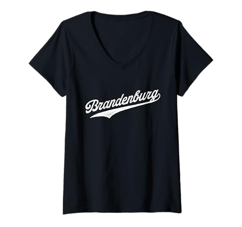 Damen Brandenburg T-Shirt mit V-Ausschnitt Damen Brandenburg T-Shirt mit V-Ausschnitt von Stolzer Ossi
