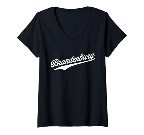 Damen Brandenburg T-Shirt mit V-Ausschnitt Damen Brandenburg T-Shirt mit V-Ausschnitt von Stolzer Ossi