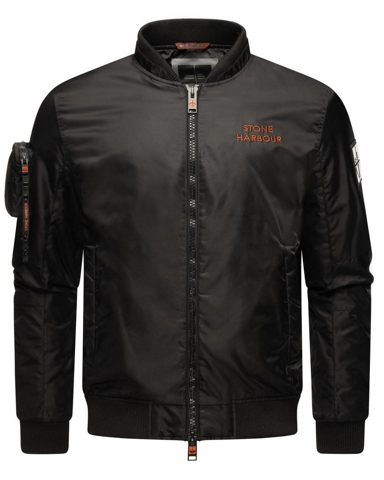 Stone Harbour Bomberjacke Berkoo Coole Herren Pilotenjacke mit praktischer Ärmeltasche von Stone Harbour