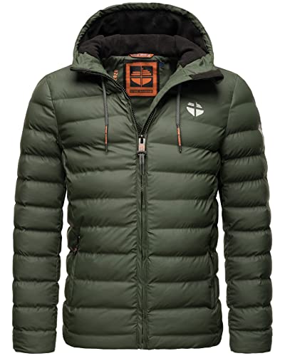 STONE HARBOUR Herren Steppjacke leichte Winterjacke mit Kapuze B731 [B731 - Olive - Größe M - Gr. M] von STONE HARBOUR