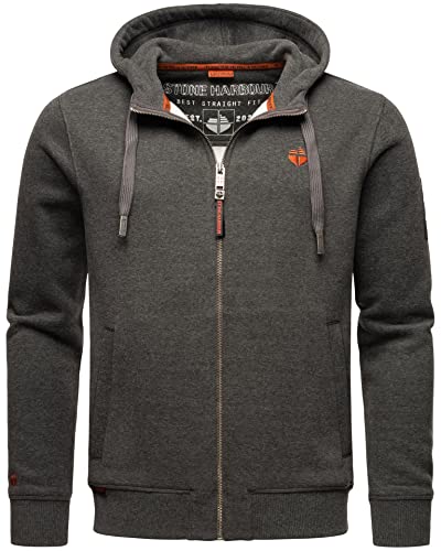 STONE HARBOUR Herren Sweatjacke Kapuzenjacke Hoodie mit Reißverschluss B722 [B722 - Dunkelgrau - Melange - Größe XXXL - Gr. 3XL] von STONE HARBOUR