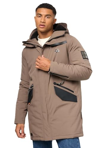 STONE HARBOUR Herren Winterjacke mit Kapuze gefüttert Wintermantel Winterparka B870 [B870-Ragaa-Stone-Brown-Gr.XXL] von STONE HARBOUR