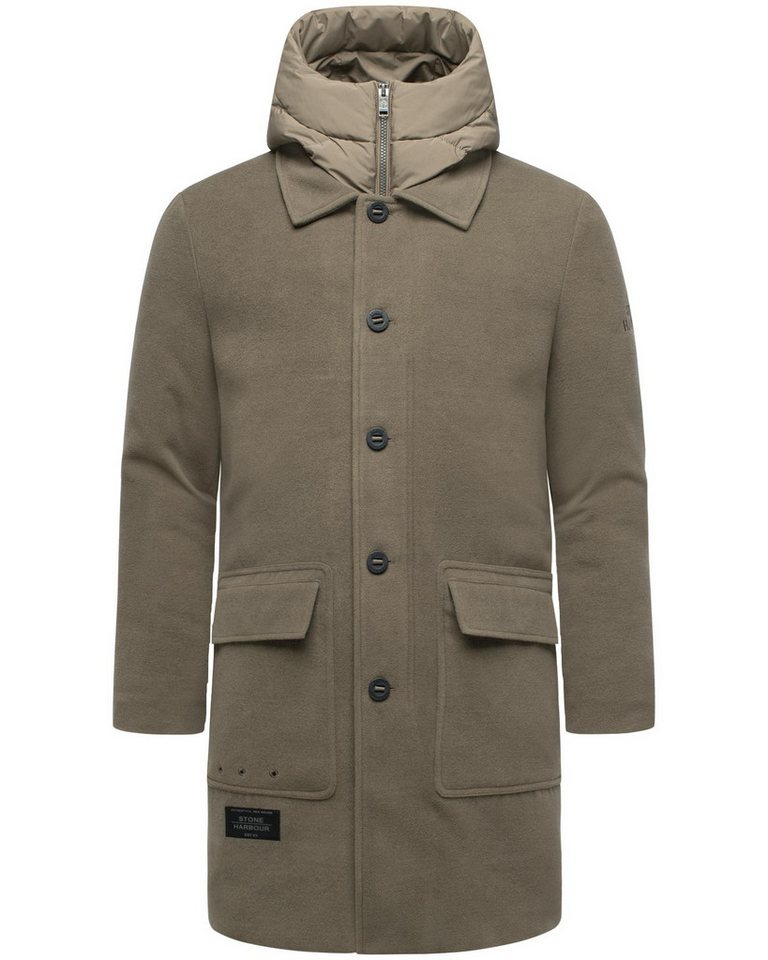 Stone Harbour Trenchcoat Thiagoo XX Kurzmantel in Wollmantel-Optik mit herausnehmbaren Inlayer von Stone Harbour