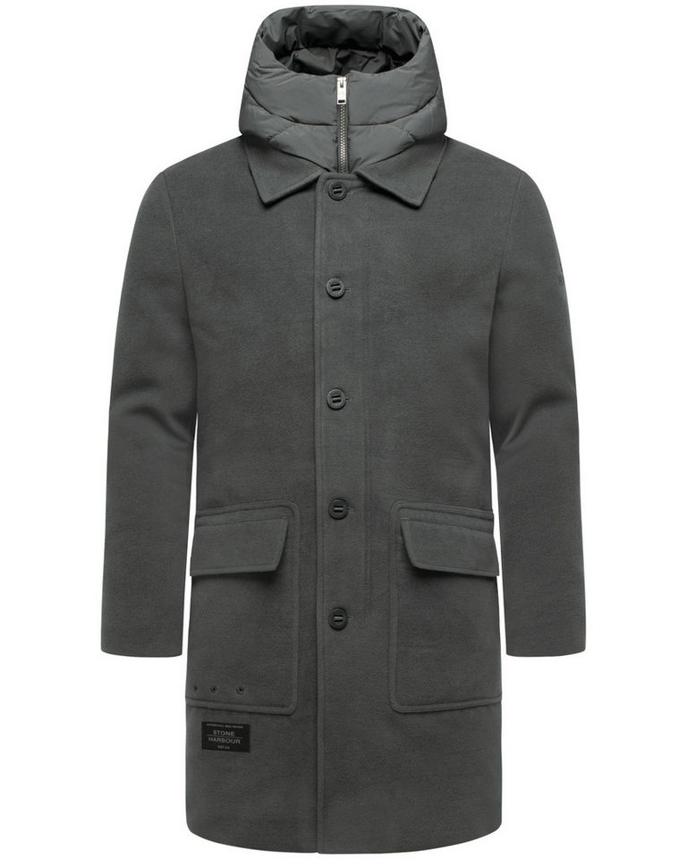 Stone Harbour Trenchcoat Thiagoo XX Kurzmantel in Wollmantel-Optik mit herausnehmbaren Inlayer von Stone Harbour