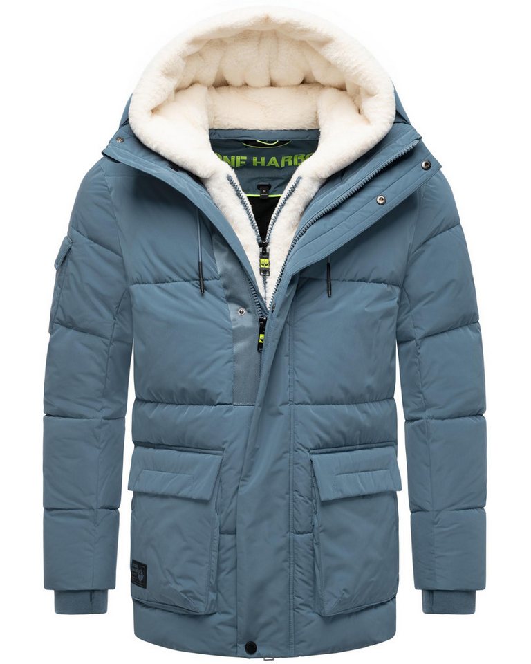 Stone Harbour Winterjacke Lauroo XX urbane Herren Steppjacke mit kuscheligem Teddyfleece von Stone Harbour