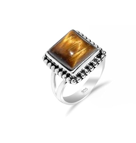 Edelsteinring für Frauen 925 Sterling Silber Tigerauge Ring Klassischer handgemachter Statement Ring Echtstein Ring Vintage Boho Ring RH-04-TGRE-3 Edelsteinring für Frauen 925 Sterling Silber Tigerauge Ring Klassischer handgemachter Statement Ring Echtstein Ring Vintage Boho Ring RH-04-TGRE-3 von Stone House