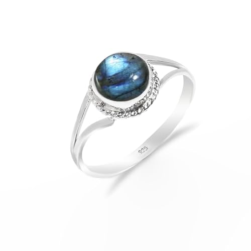 Silberring für Frauen Labradorit Naturstein Ring Handarbeit Boho Schmuck Runde Form 925 Sterling Silber Bezal Set Minimalist Ring Herren Versprechensring RB-04-LBRDT-3 Silberring für Frauen Labradorit Naturstein Ring Handarbeit Boho Schmuck Runde Form 925 Sterling Silber Bezal Set Minimalist Ring Herren Versprechensring RB-04-LBRDT-3 von Stone House