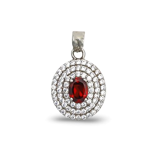 Stone House Granat Edelstein 925 Sterling Silber Boho Charm Oval Cut 6x8mm Form Silber Anhänger Für Frauen Schmuck SP-612 von HIMALYA QUARTZ