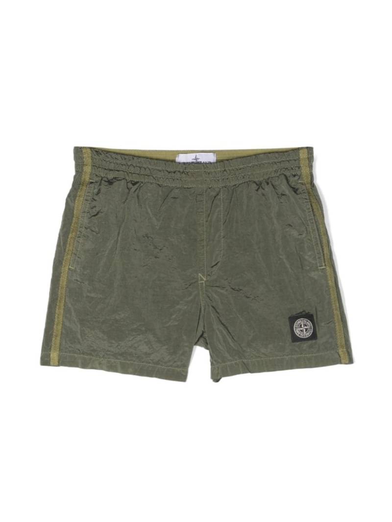 Stone Island Junior Badeshorts mit Kompass-Patch - Grün von Stone Island Junior