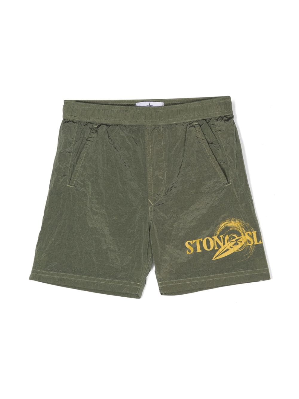 Stone Island Junior Badeshorts mit Logo-Print - Grün von Stone Island Junior