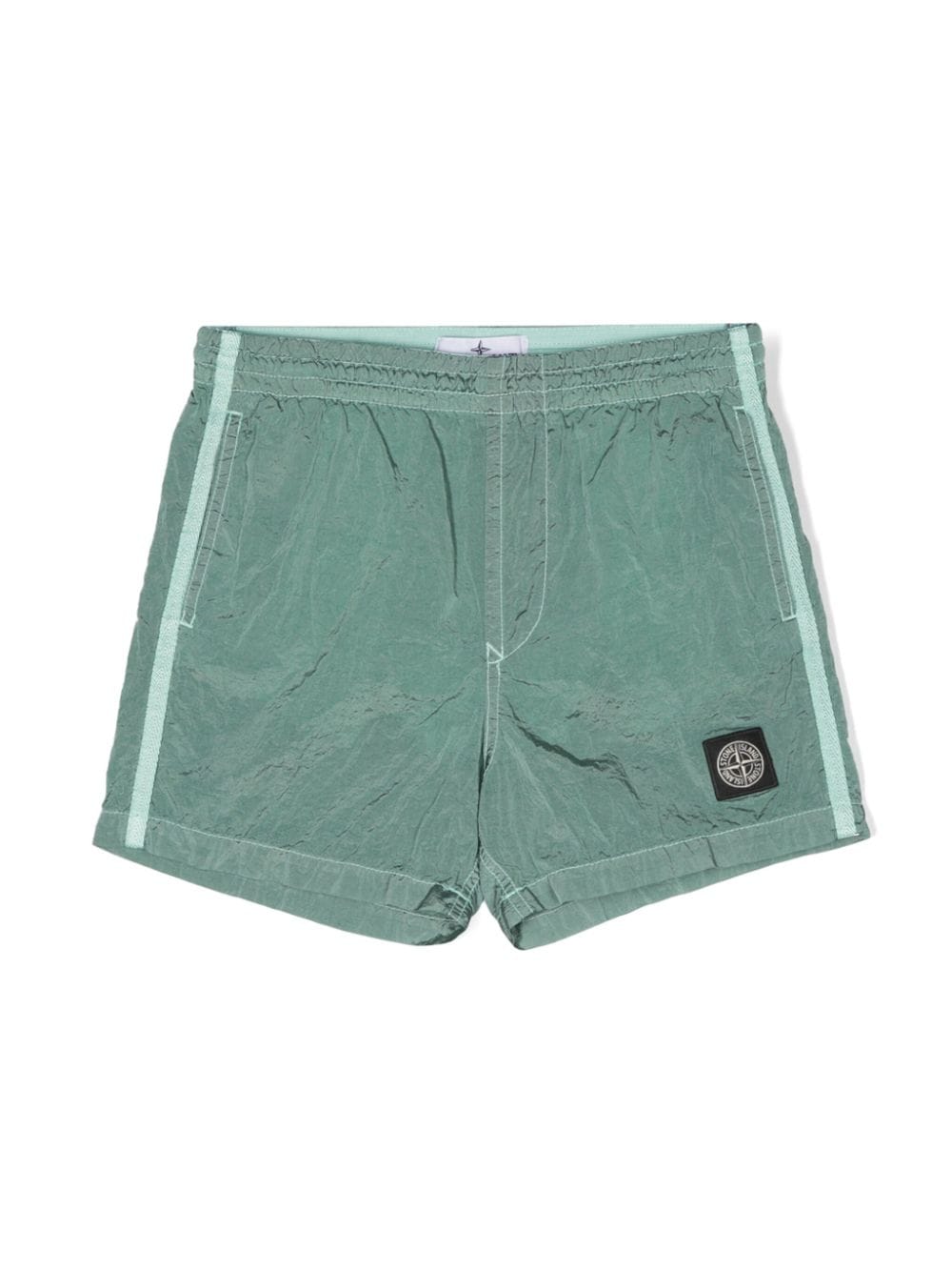 Stone Island Junior Compass Shorts im Metallic-Look - Grün von Stone Island Junior