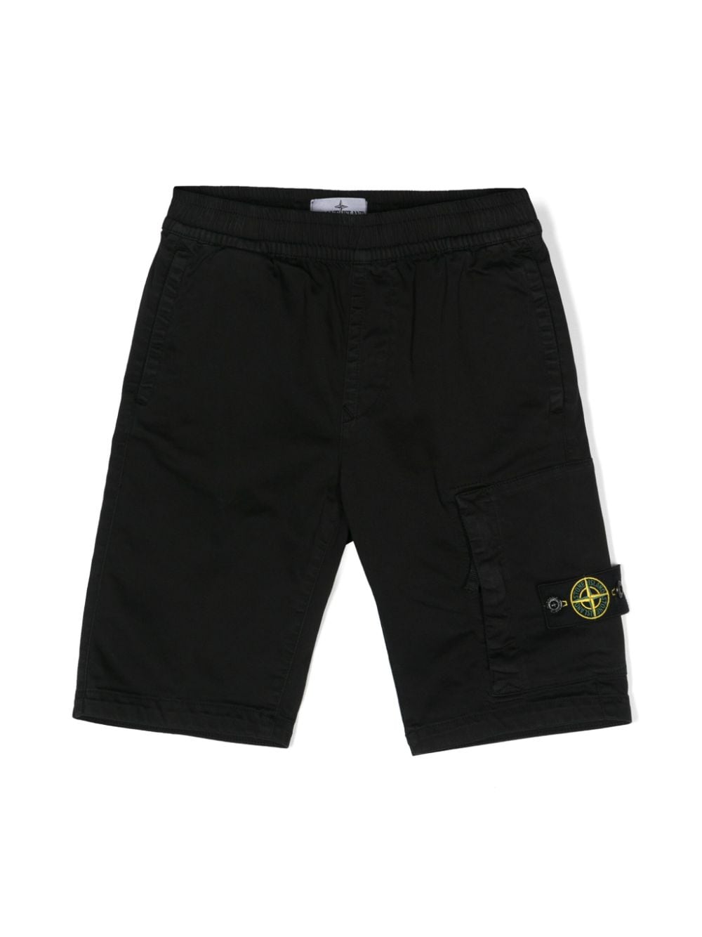 Stone Island Junior Compass-badge gabardine shorts - Schwarz von Stone Island Junior