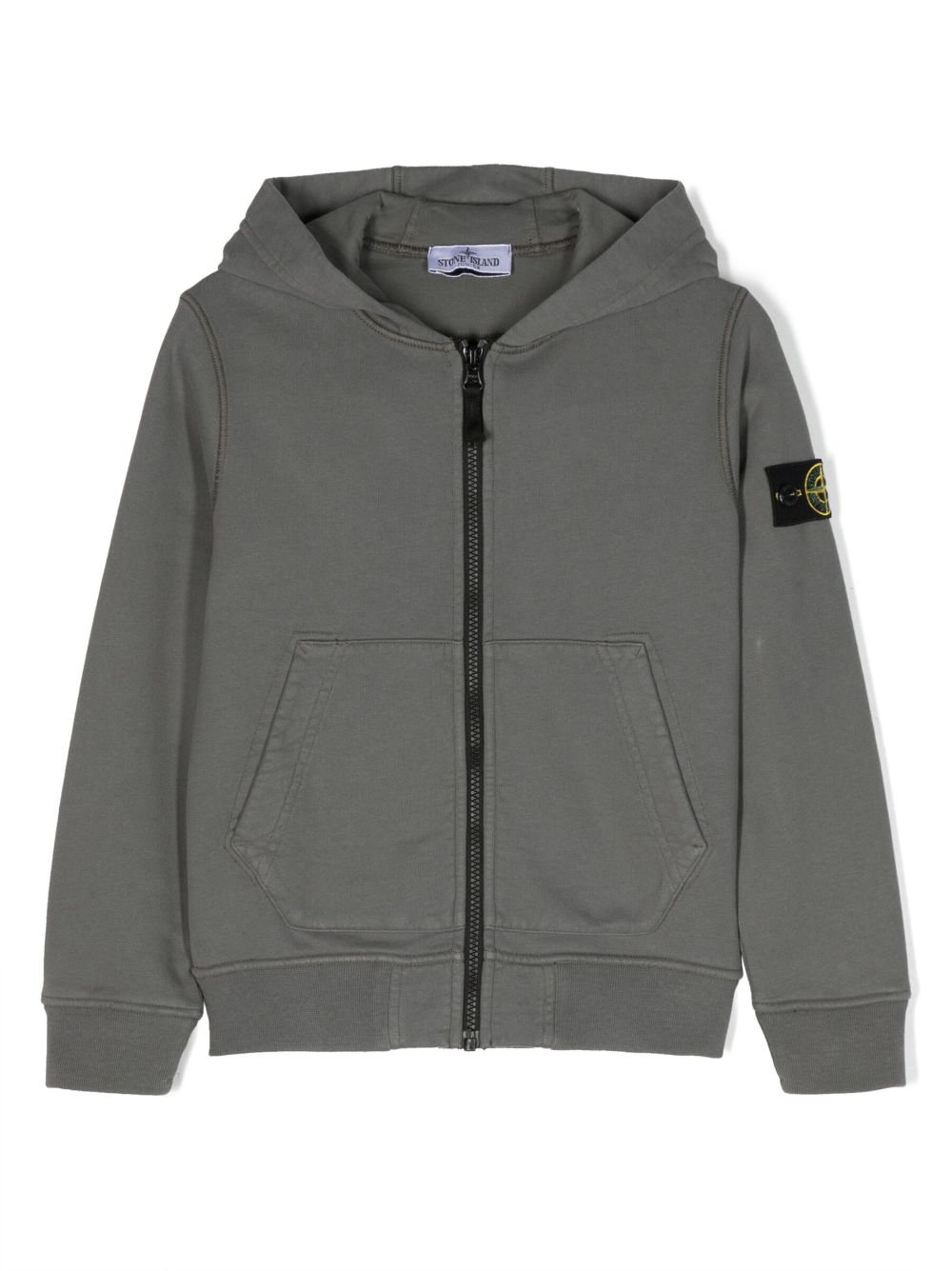 Stone Island Junior Kapuzenjacke mit Kompass-Patch - Grau von Stone Island Junior