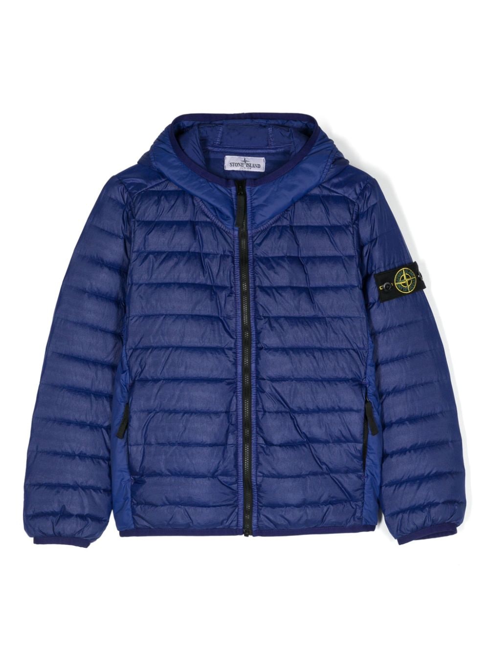 Stone Island Junior Gefütterte Kapuzenjacke mit Kompass - Blau von Stone Island Junior