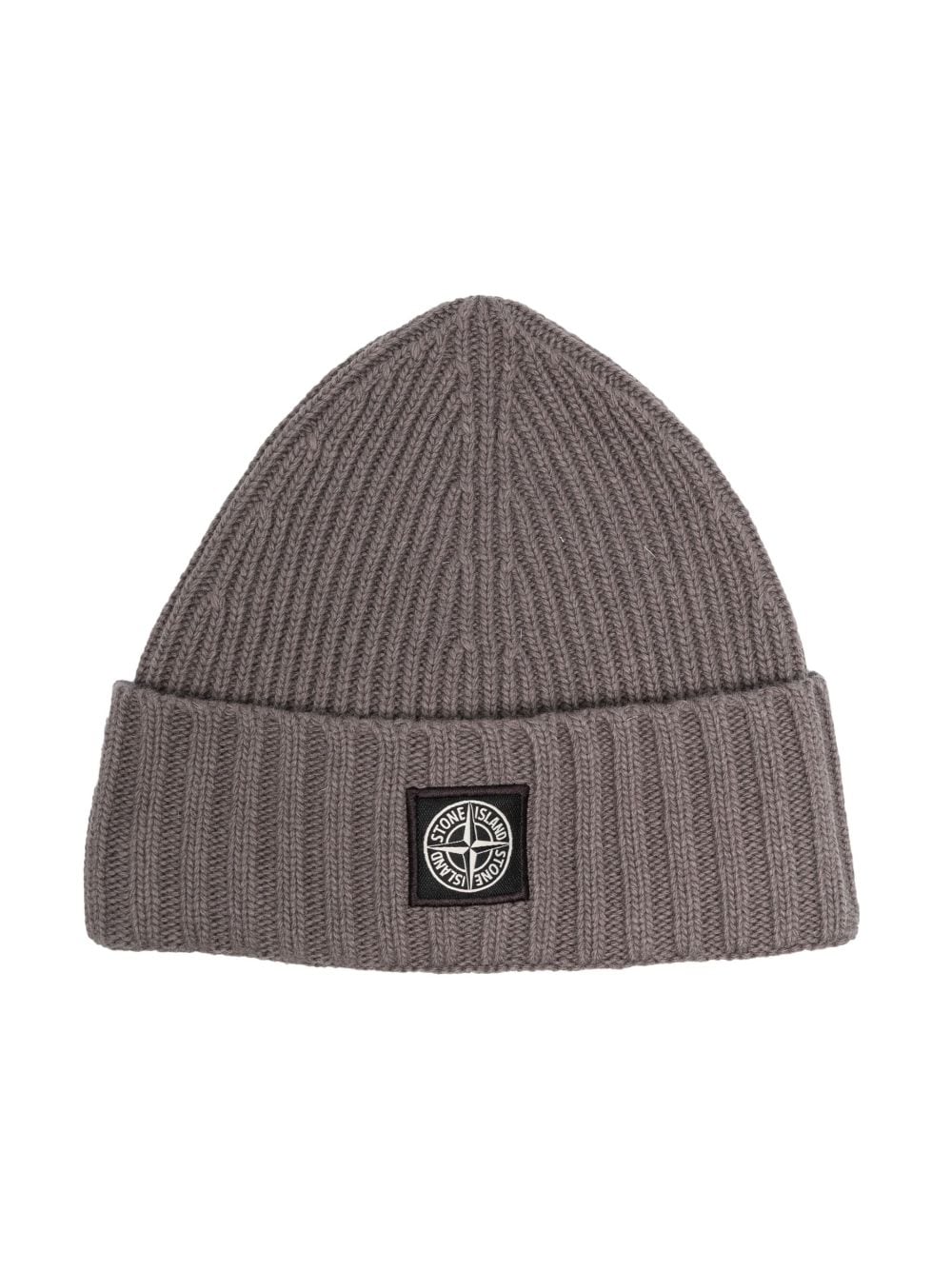 Stone Island Junior Gestrickte Beanie mit Kompass - Grau von Stone Island Junior