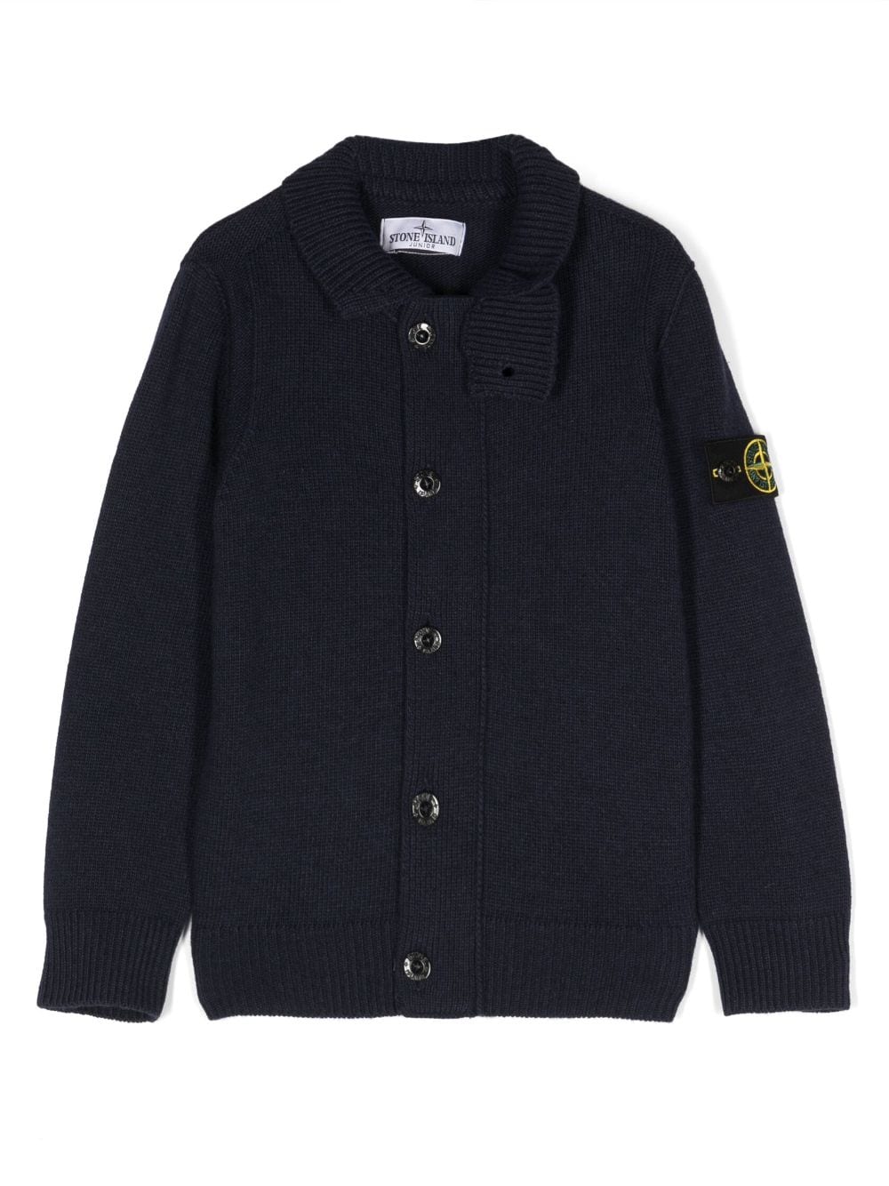 Stone Island Junior Cardigan mit Logo-Patch - Blau von Stone Island Junior