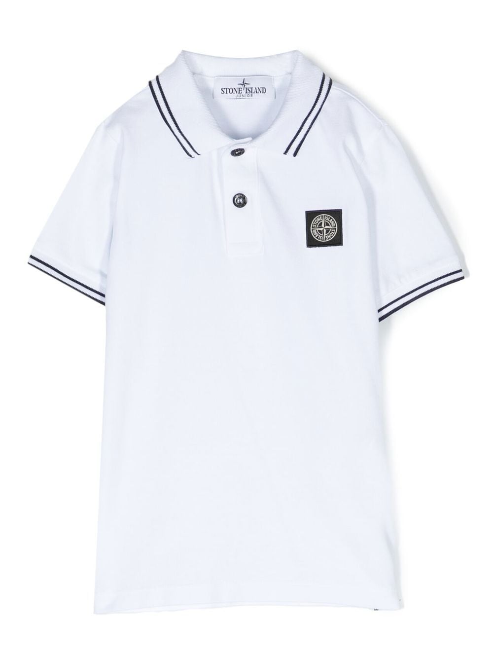 Stone Island Junior Poloshirt mit Kompass-Patch - Weiß von Stone Island Junior