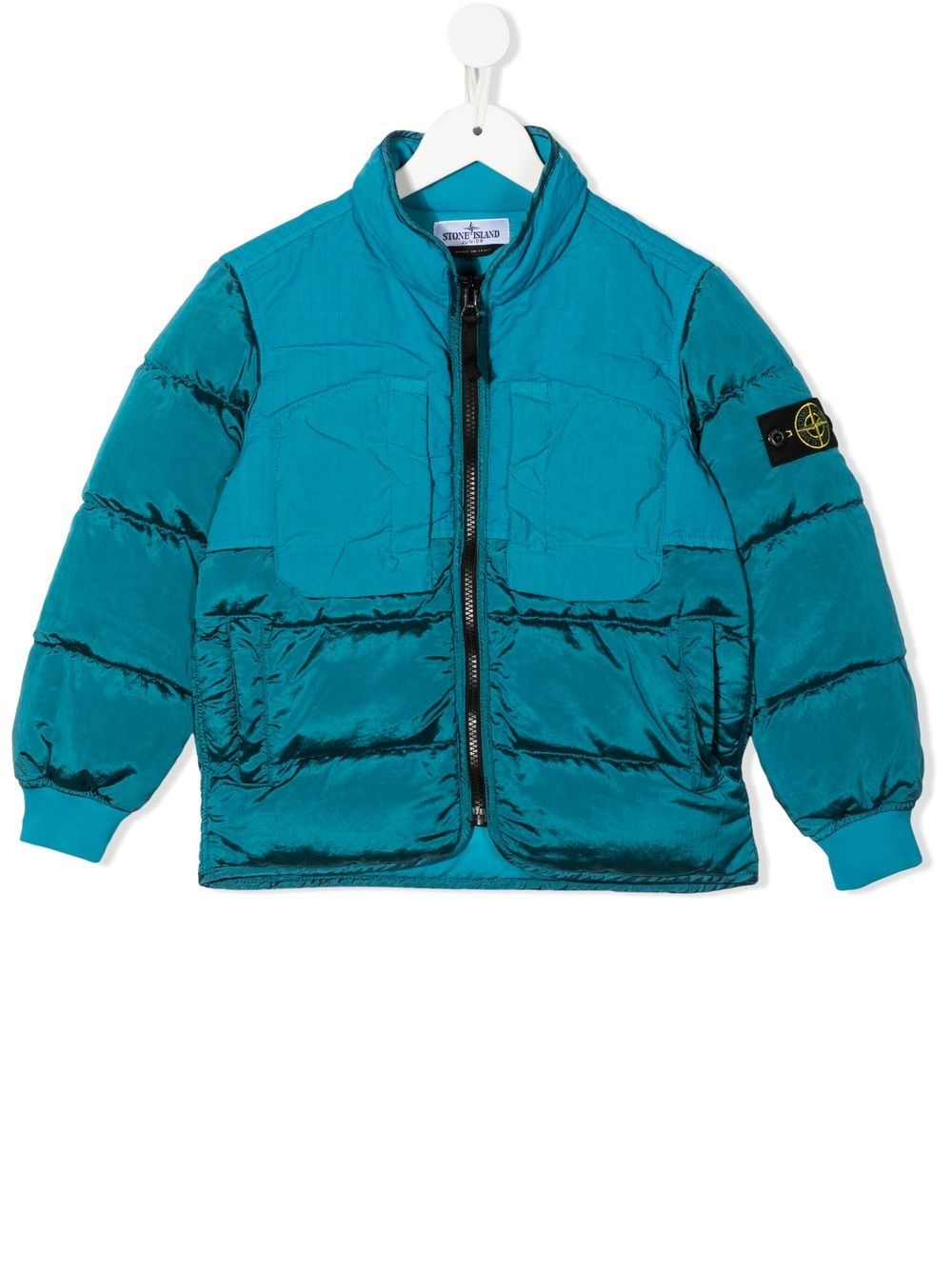 Stone Island Junior Gefütterte Jacke mit Logo-Patch - Blau von Stone Island Junior