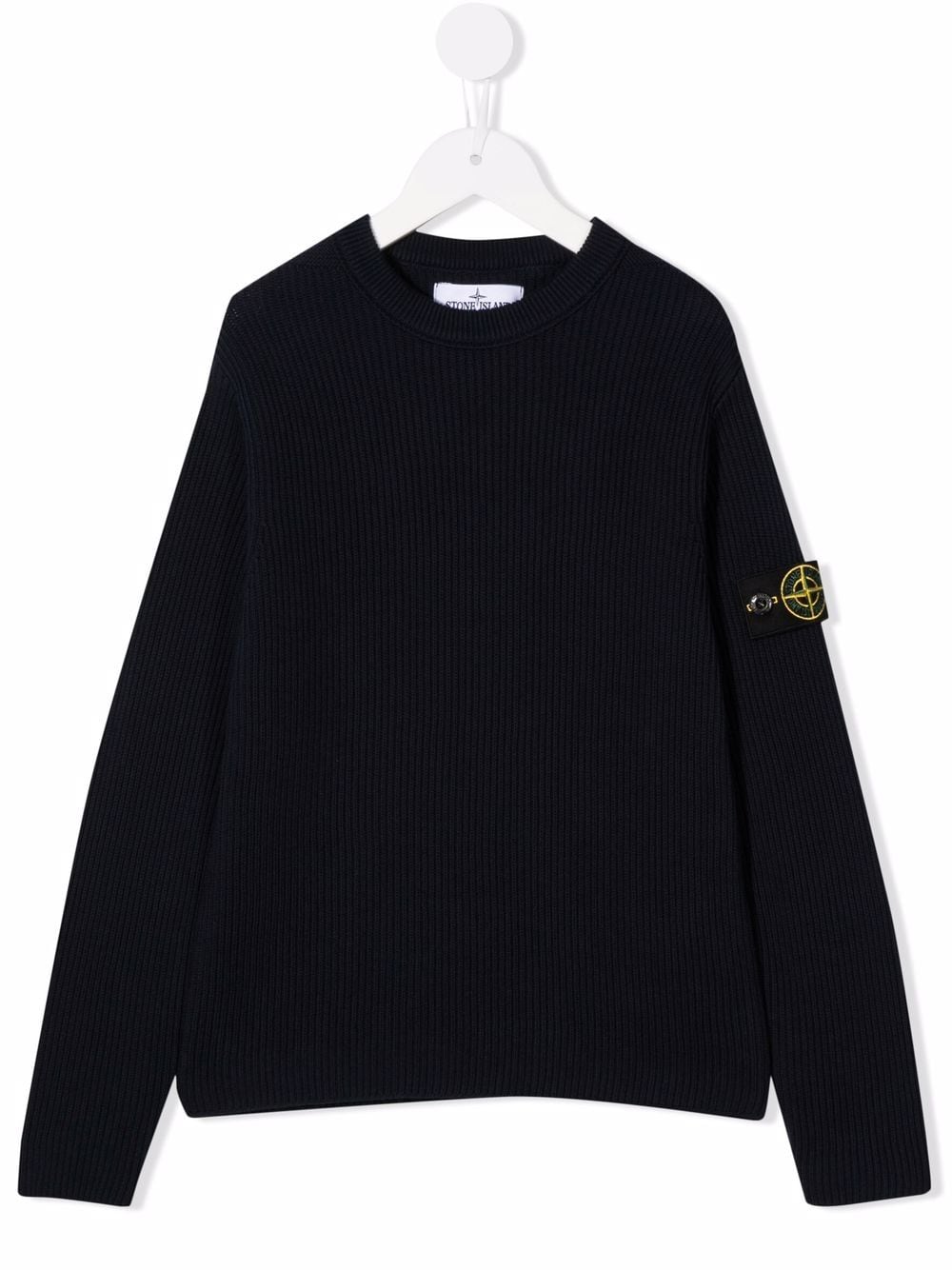 Stone Island Junior Gerippter Pullover mit Kompass-Motiv - Blau von Stone Island Junior