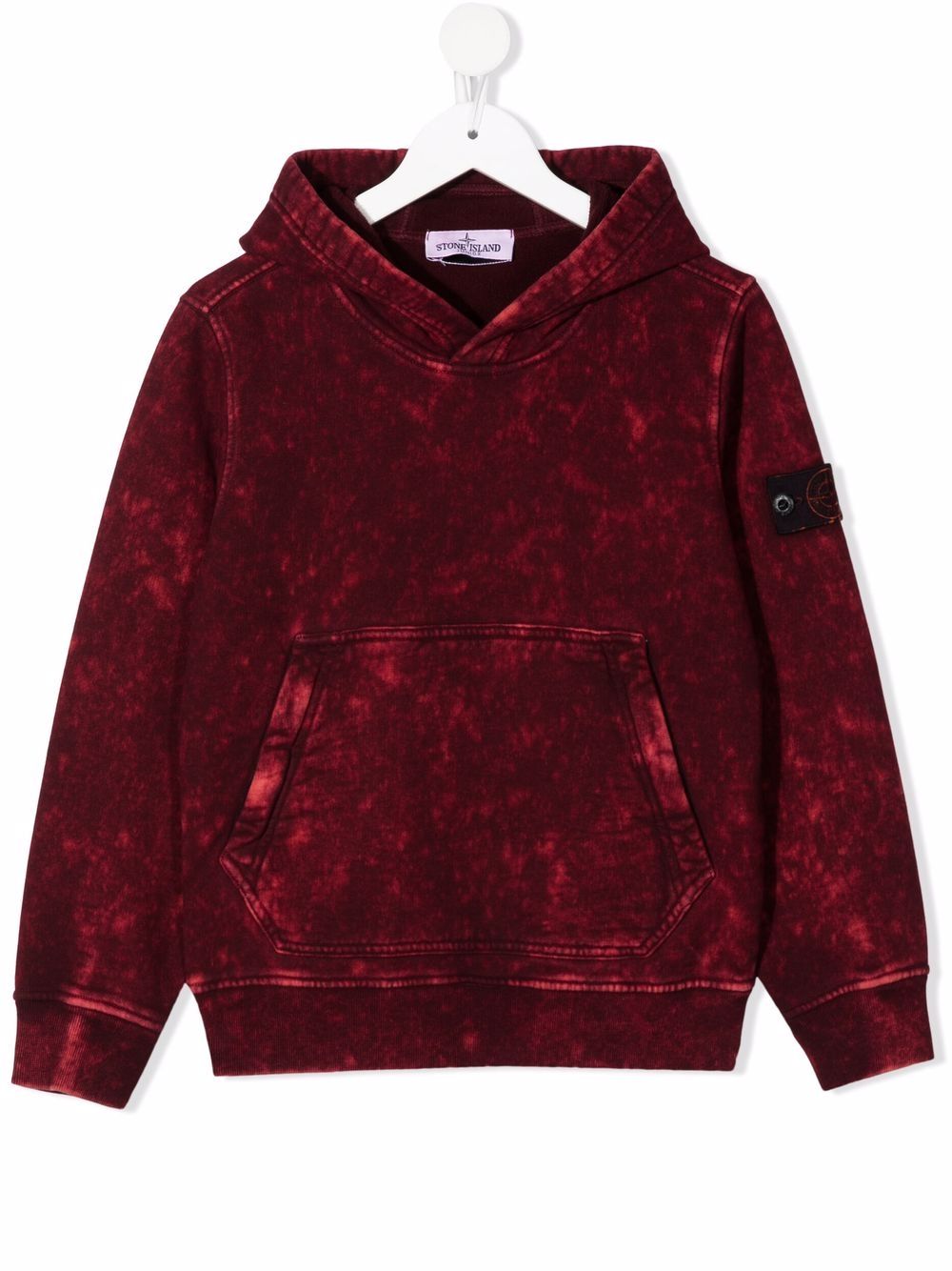 Stone Island Junior Hoodie im Distressed-Look - Rot von Stone Island Junior