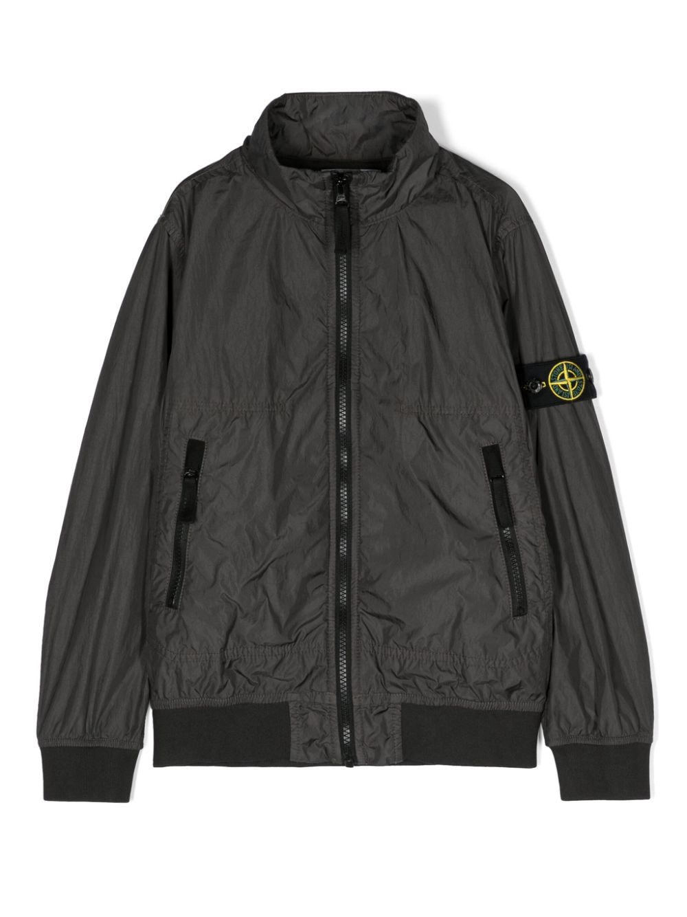 Stone Island Junior Reißverschluss-Jacke mit Kompass-Patch - Grau von Stone Island Junior