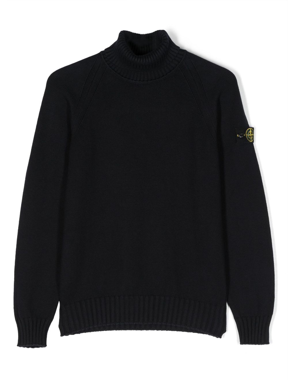 Stone Island Junior Rollkragenpullover mit Kompass - Blau von Stone Island Junior