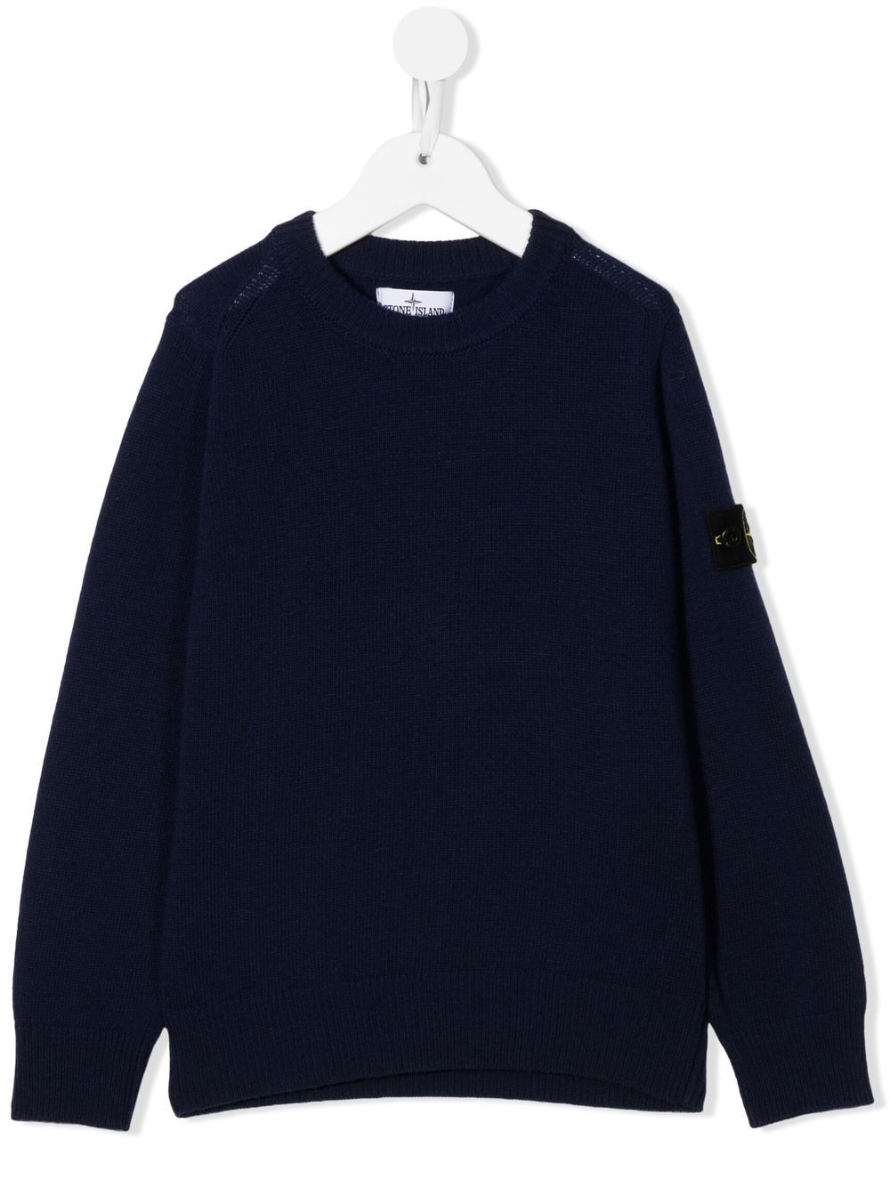 Stone Island Junior Strickpullover mit Logo-Patch - Blau von Stone Island Junior