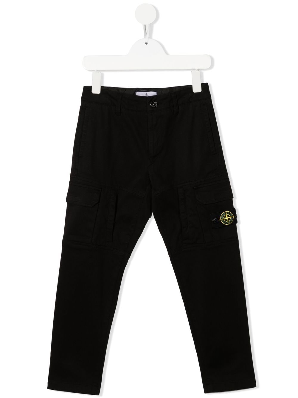 Stone Island Junior Cargohose mit Kompass-Patch - Schwarz von Stone Island Junior