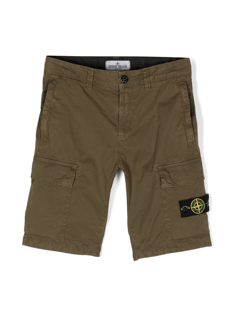 Stone Island Junior Cargo-Shorts mit Logo-Patch - Grün von Stone Island Junior