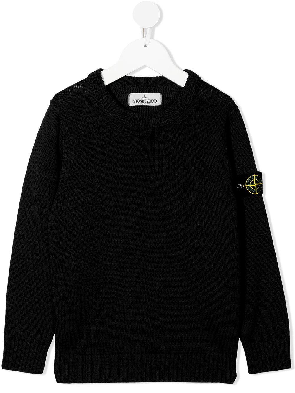 Stone Island Junior Pullover mit Logo-Patch - Schwarz von Stone Island Junior