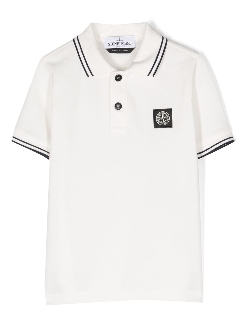 Stone Island Junior Poloshirt mit Logo-Patch - Weiß von Stone Island Junior