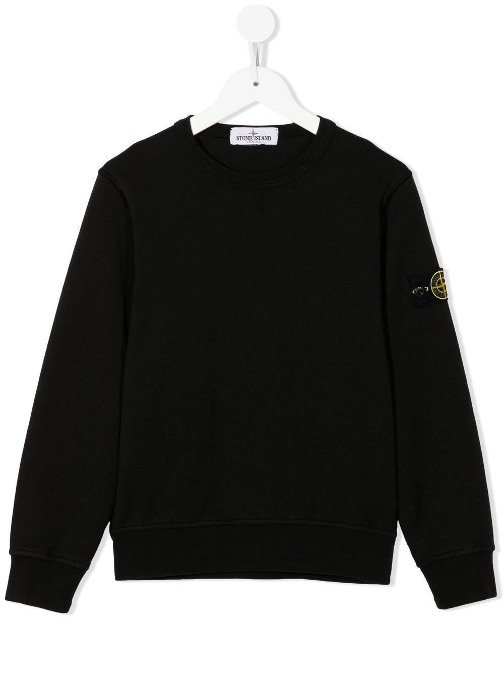 Stone Island Junior Sweatshirt mit Logo-Patch - Schwarz von Stone Island Junior