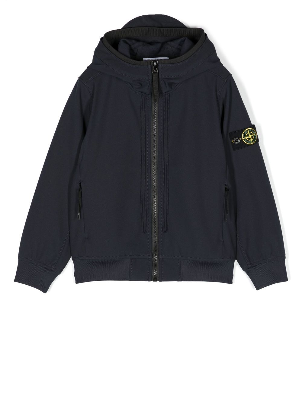 Stone Island Junior Kapuzenjacke mit Logo-Patch - Blau von Stone Island Junior