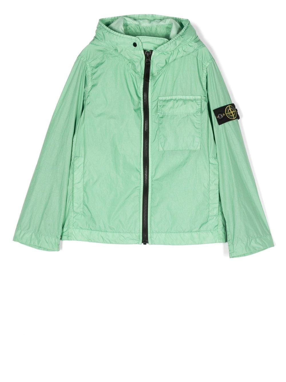 Stone Island Junior Kapuzenjacke mit Logo-Patch - Grün von Stone Island Junior