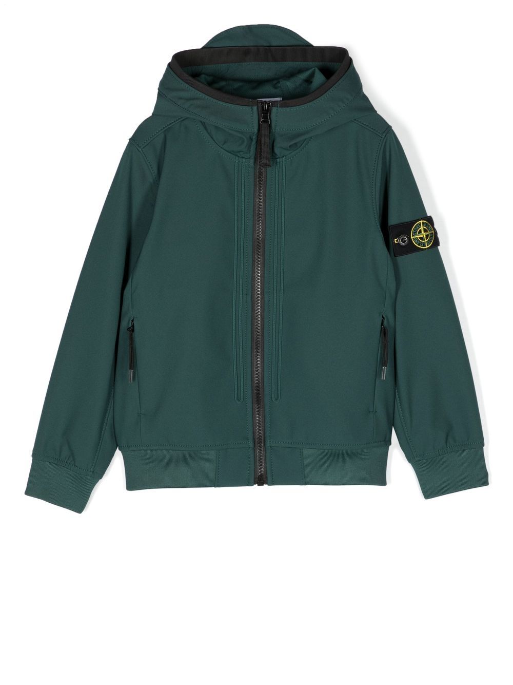 Stone Island Junior Kapuzenjacke mit Logo-Patch - Grün von Stone Island Junior