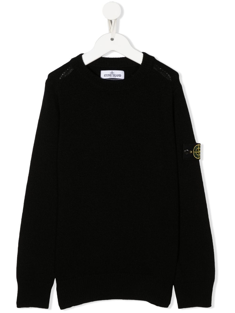 Stone Island Junior Pullover mit Logo-Patch - Schwarz von Stone Island Junior