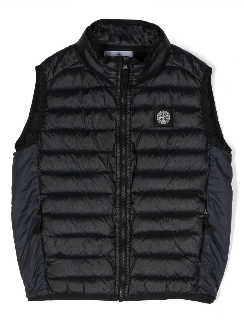 Stone Island Junior Gefütterte Weste mit Logo-Patch - Schwarz von Stone Island Junior