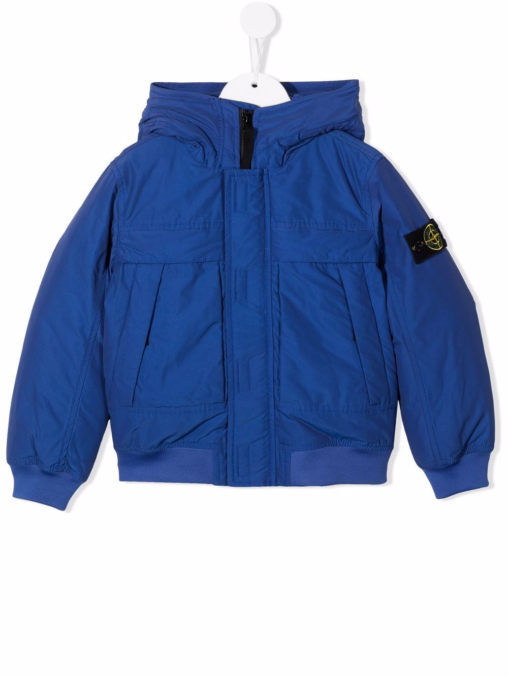 Stone Island Junior Jacke mit Logo-Patch - Blau von Stone Island Junior