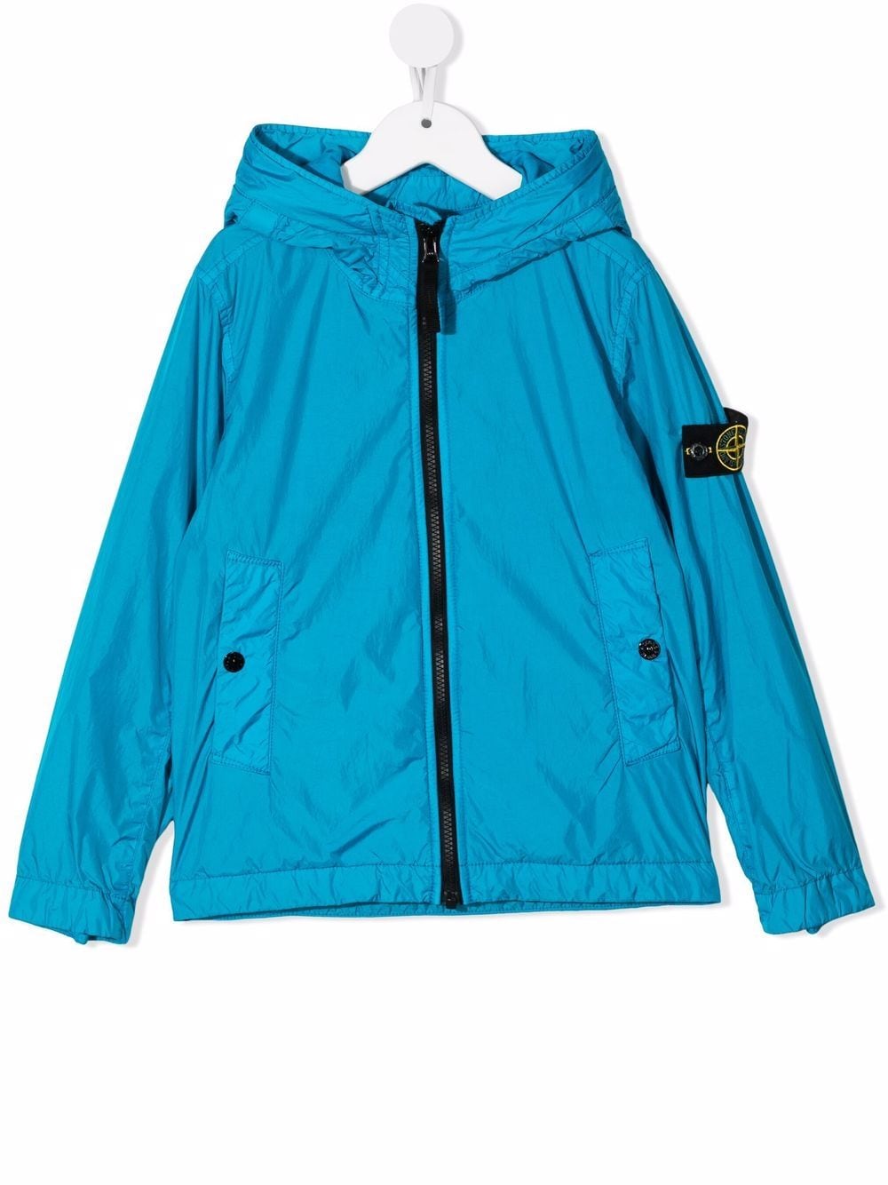 Stone Island Junior Jacke mit Logo-Patch - Blau von Stone Island Junior