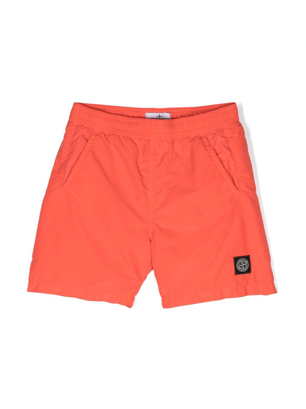 Stone Island Junior Badeshorts mit Logo-Patch - Orange von Stone Island Junior