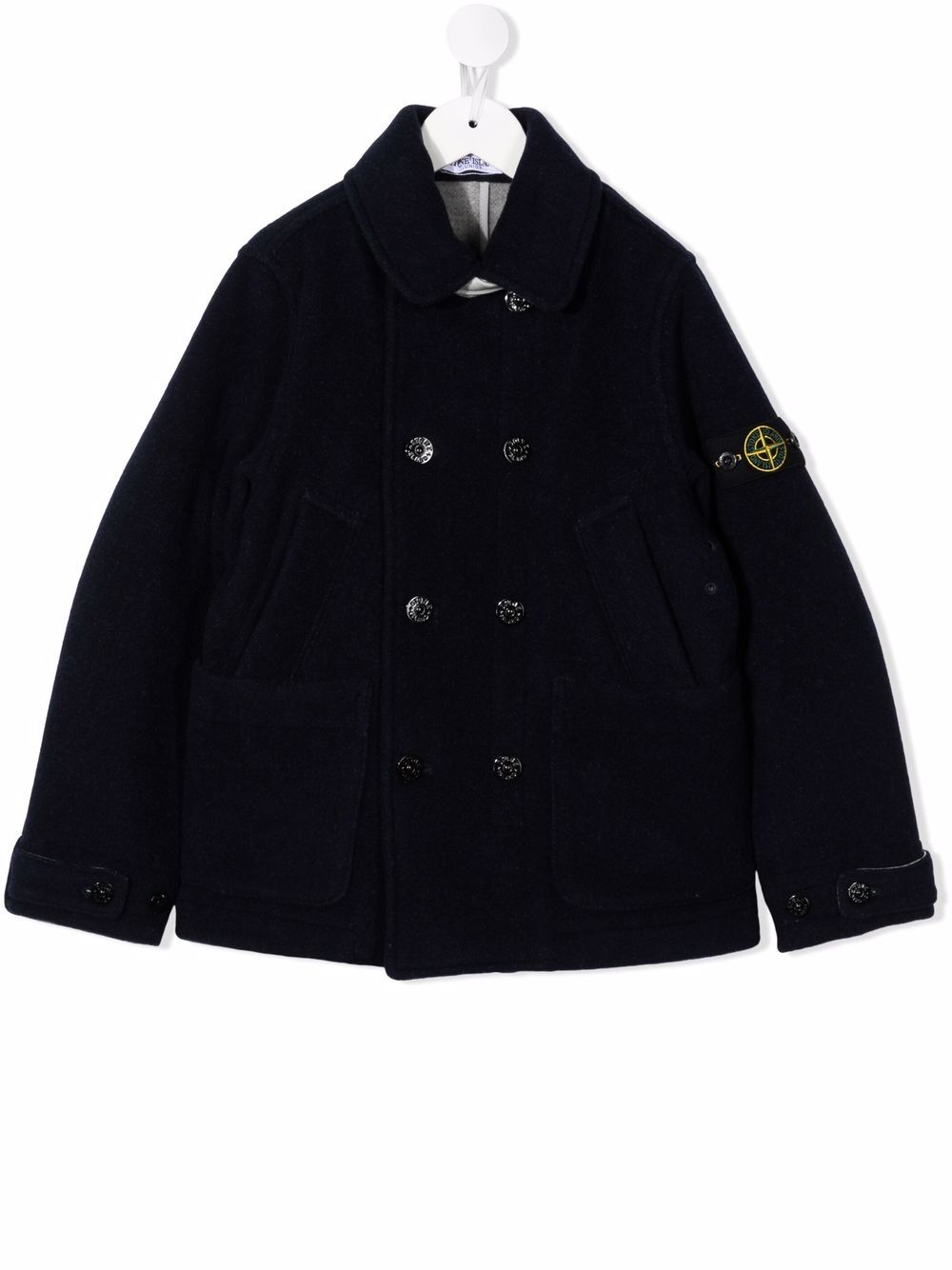 Stone Island Junior Jacke mit Logo-Patch - Blau von Stone Island Junior