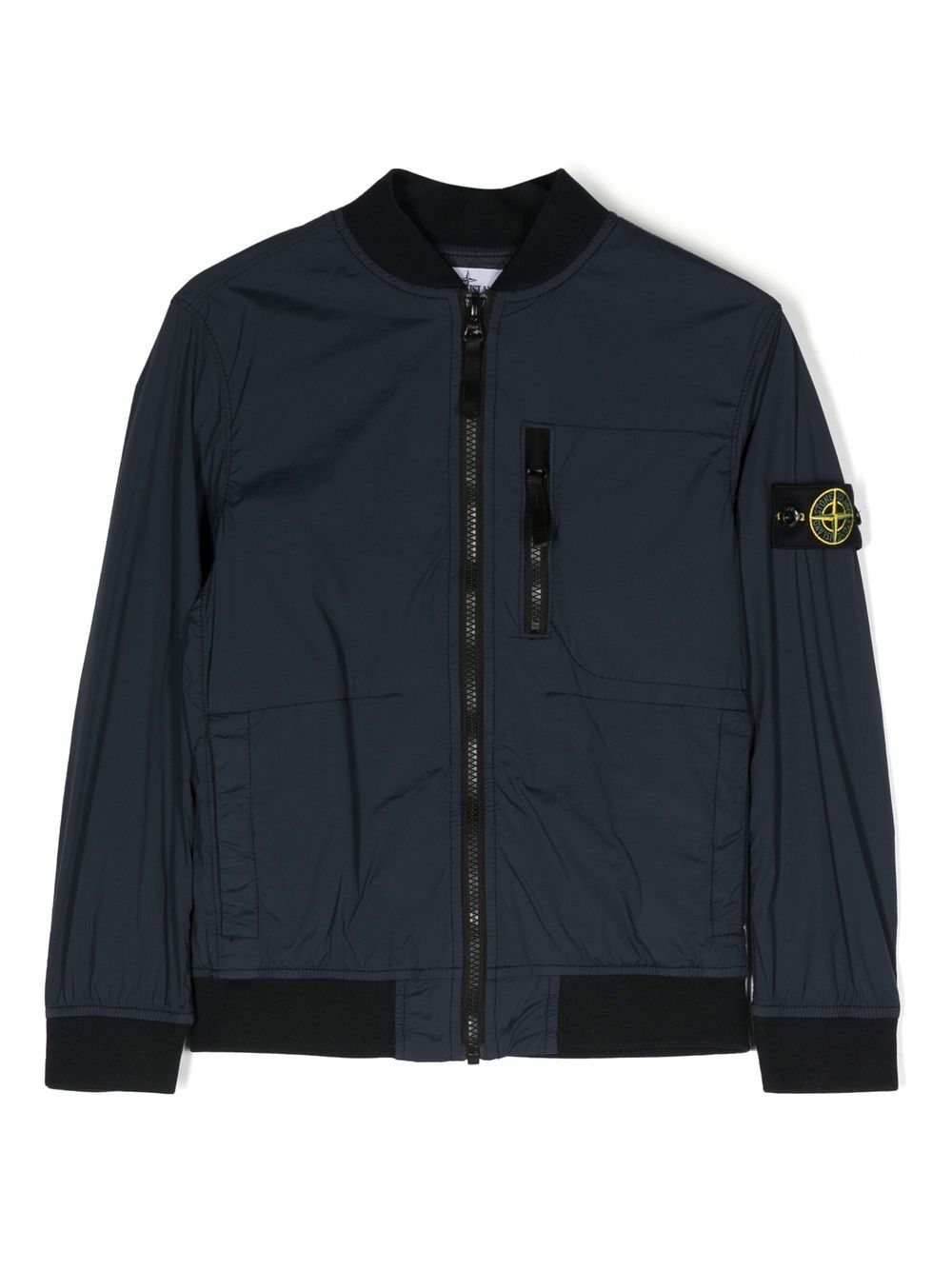 Stone Island Junior Bomberjacke mit Logo-Patch - Blau von Stone Island Junior