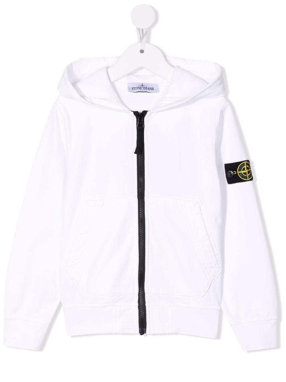 Stone Island Junior Kapuzenjacke mit Logo-Patch - Weiß von Stone Island Junior