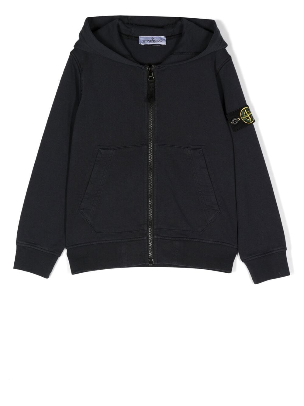 Stone Island Junior Kapuzenjacke mit Logo-Patch - Blau von Stone Island Junior