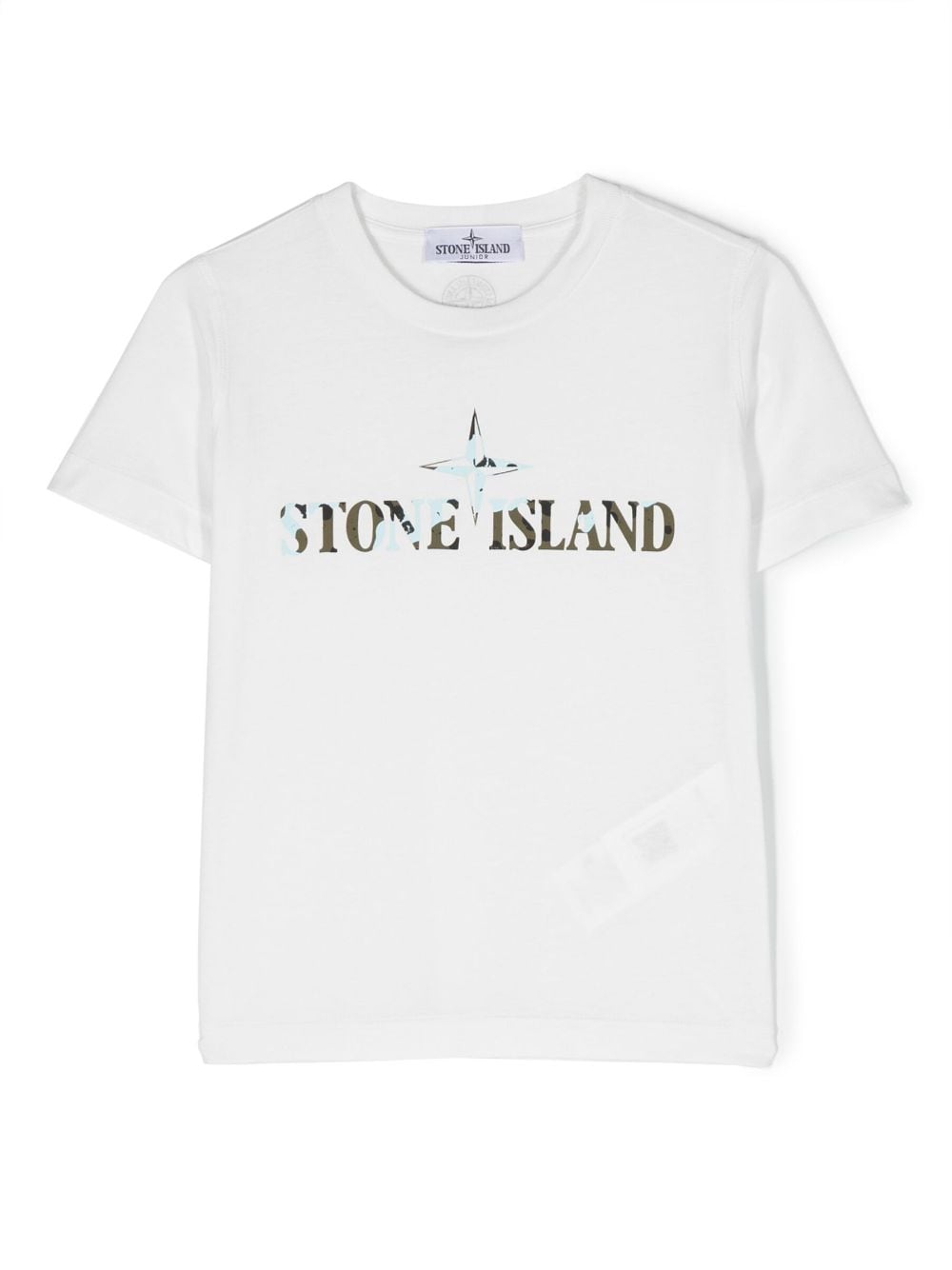 Stone Island Junior T-Shirt mit Logo-Print - Weiß von Stone Island Junior