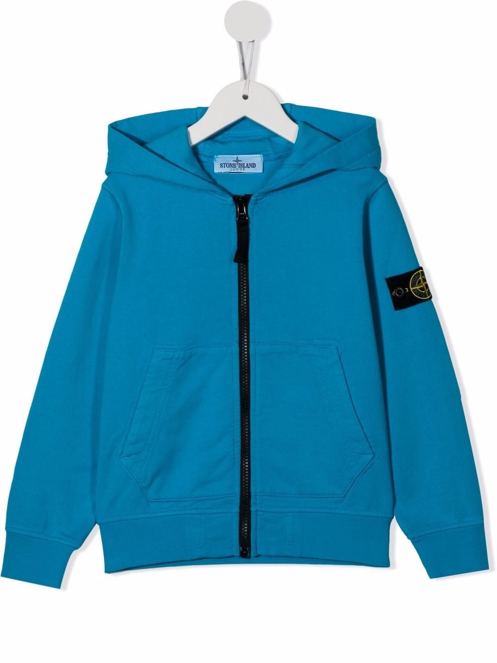 Stone Island Junior Kapuzenjacke mit Reißverschluss - Blau von Stone Island Junior