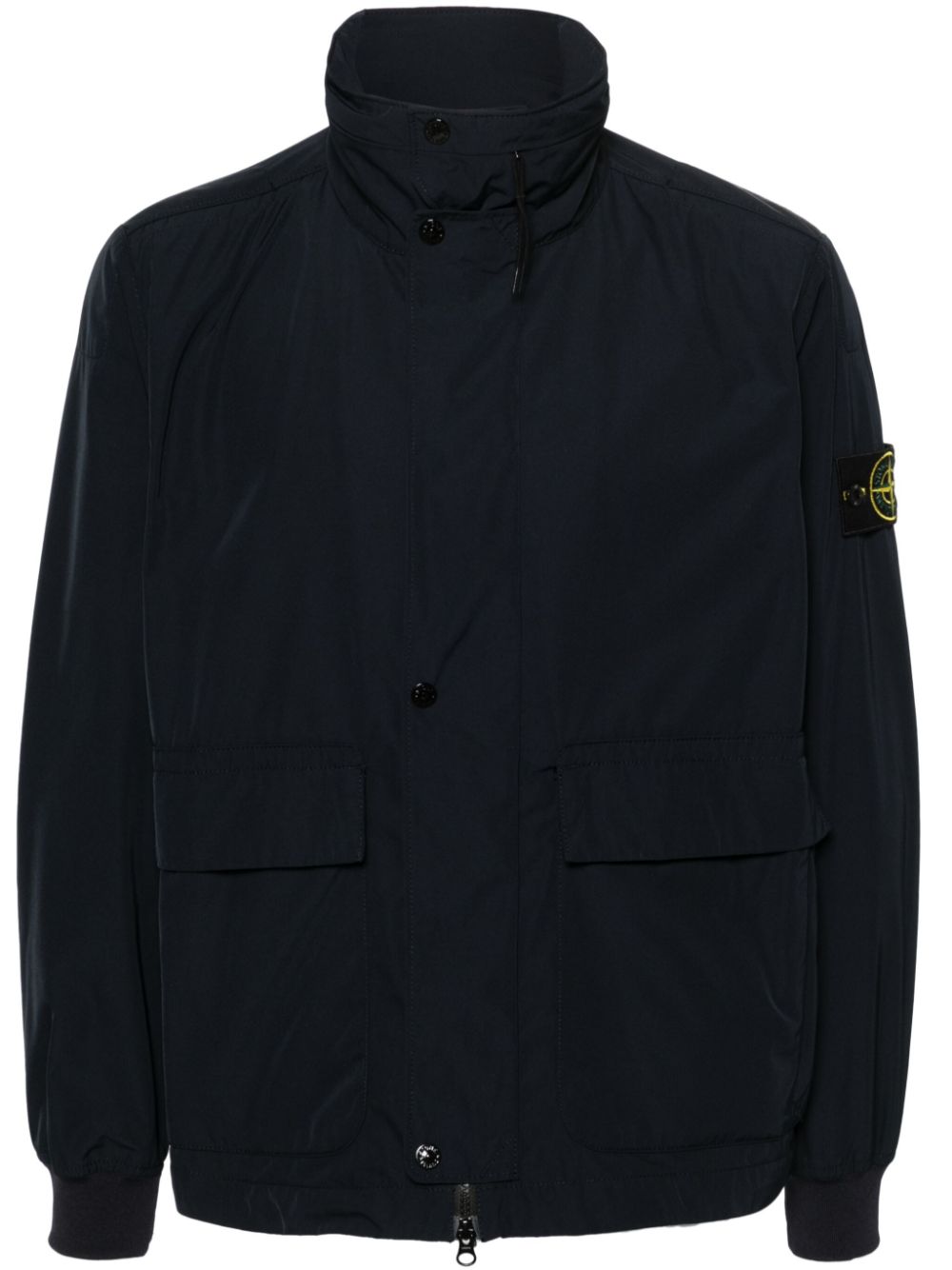 Stone Island Kompass-Patch-Jacke mit verdeckter Kapuze - Blau von Stone Island