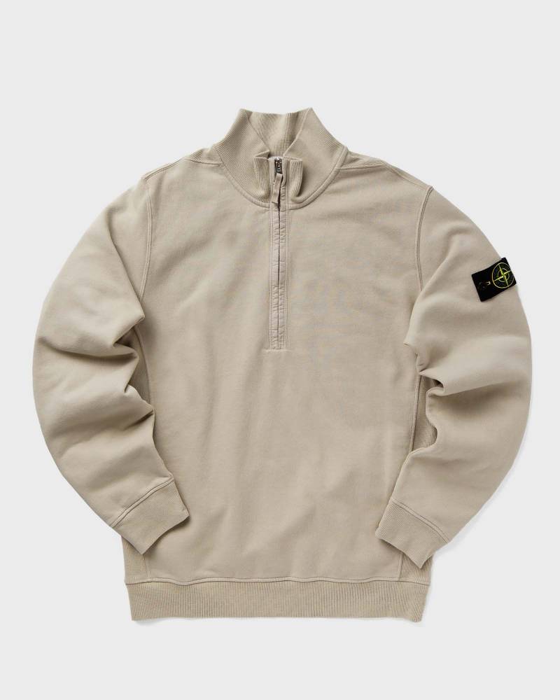 Stone Island BRUSHED ORGANIC COTTON FLEECE HALT ZIP SWEATSHIRT men Half-Zips beige in Größe:S von Stone Island